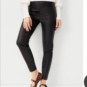 NWT Ann Taylor Faux Leather Black Leggings